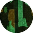 thumbnail image 1 of Ahgly Company Indoor Round Oriental Green Modern Area Rugs, 8' Round, 1 of 4