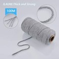 thumbnail image 2 of Cuerda de algodón de macramé gris Cuerda de algodón suave sin teñir de 4 capas de 3 mm para bricolaje, colgadores de plantas, tejer, colgadores de pared, proyectos decorativos (3 mm de grosor) esquí esquí Gafas de esquí, 2 of 5