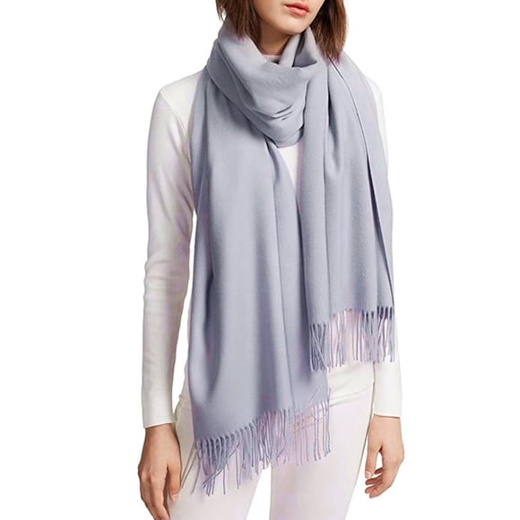 Bufanda Pashmina Unisex De Otoño E Invierno, Chales Informales De Color Sólido, Bufanda Cálida Con Borlas Para Oficina, Avión Y Restaurante matsuzay AP006881-09