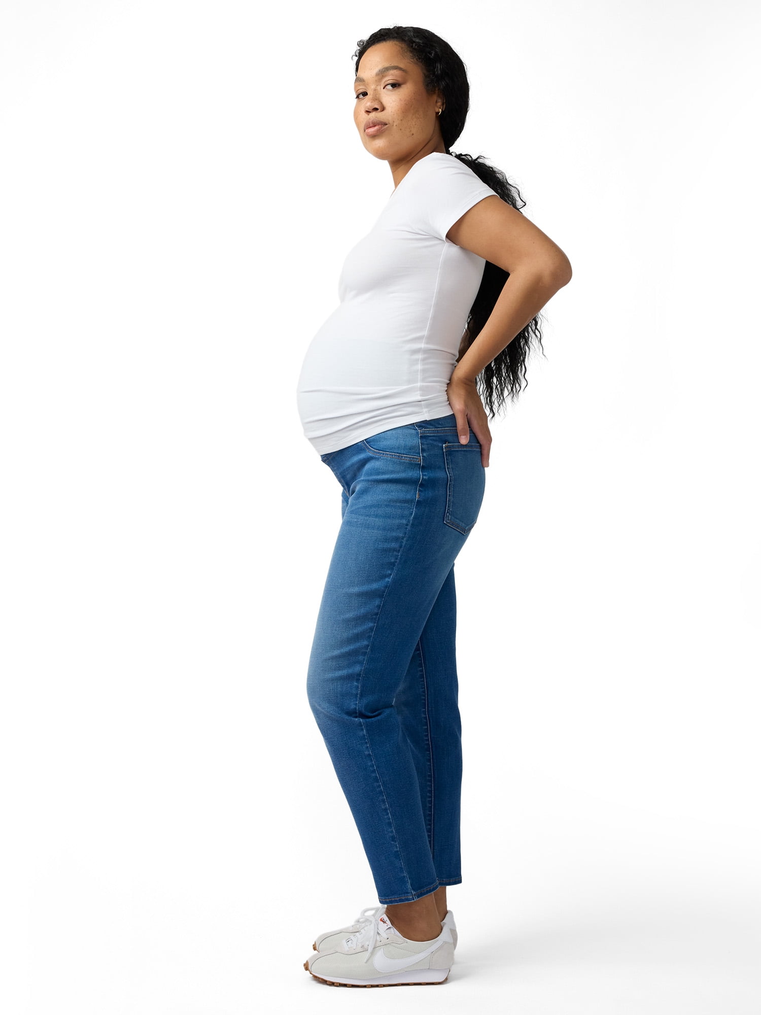 Ingrid & Isabel For Every Belly Women's Maternity Over The Belly Straight Denim Jean, Sizes S-XXL