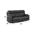 thumbnail image 3 of Miekor Furniture Hirah Dark Gray Microfiber Manual Recliner Sofa with Cupholder Function MK6241, 3 of 5