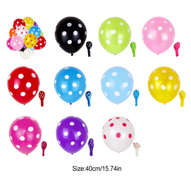 100 Pcs Ballons à Pois Faits; Fabrication Soignée Ballon à Pointe en Latex Léger Arrangement Coloré Accessoires Photo Bébé Pois Rouges/blancs