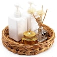 thumbnail image 1 of Round Wicker Baskets,Hand Woven Tray Storage Baskets Natural Water Hyacinth Small Basket for Fruit Kitchen Table, 1 of 5