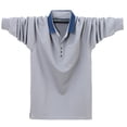 thumbnail image 3 of pstuiky Camisas casuales de manga larga para hombre, Camiseta de trabajo de manga larga con cuello holgado para hombre, talla grande, camiseta de manga larga con cuello xxl, 3 of 5