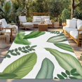 thumbnail image 2 of Green Leaves Outdoor Rug for Patio/Deck/Porch, Non-Slip Large Area Rug 3 x 5 Ft, Tropical Summer Botanical Watercolor Elegant Leaf Indoor Outdoor Rugs Washable Area Rugs, Camping Rug Carpet Runner, 2 of 8