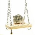thumbnail image 1 of Juguete de columpio de madera para hámster, columpio de jaula para animales pequeños para rata enana, ratón, jerbo, chinchilla, conejillo de indias, 1 of 5