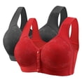 thumbnail image 2 of Plus Size Bras for Women Front Closure Bras Push Up Non Underwire Front Button Bra 2 Pc Set, 2 of 5