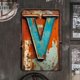 thumbnail image 2 of Placa Metal Vintage Letra V Pintura Hierro Rectangular Arte La Pared Barra 20x30cm, 2 of 9