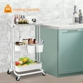 thumbnail image 6 of 3 Tier Auledio Houseware Utility Flat Cart for pantry storage-White, 6 of 7