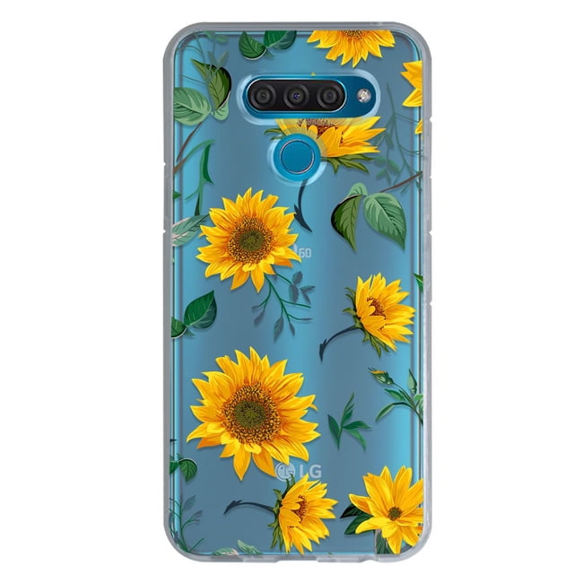 Funda InstaCase para LG Q60 Flores Girasoles Protector Antigolpes