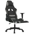 thumbnail image 5 of vidaXL Massage Gaming Chair with Footrest, Reclining, Height Adjustable, Swivel, Black & Light Grey, 5 of 6