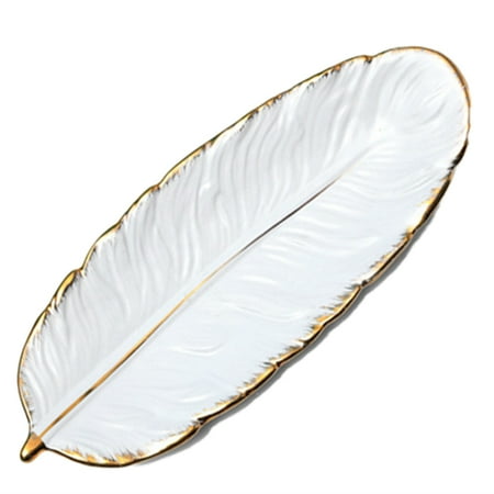 

Light Luxury Phnom Penh Ceramic Dessert Plate White Feather B