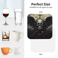 thumbnail image 6 of Honeii Vintage Winged Rose Skull print Leather Coaster Set of 4, ideal for safeguarding your furniture from drinks spills and effortless cleanup-Square, 6 of 6