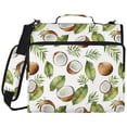 thumbnail image 2 of Zipper Binder with Shoulder Strap 2 inch 3 Ring Waterproof File Folder Organizer Bag 500 Sheet Watercolor Coconuts Pattern, 2 of 8
