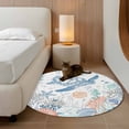 thumbnail image 3 of Ocean Sea Turtle Round Rug 3.3ft Washable Circle Entryway Rugs Non Slip Summer Coastal Beach Starfish Corals Area Rug Indoor Floor Carpet for Bedroom Kitchen Living Room Home Office Dining Room, 3 of 7