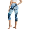 thumbnail image 2 of HELLHERO Marbled Printed Yoga Pants for Women Tummy Control Capri Leggings Athletic Yoga Leggings for Sports Gym, XL, 2 of 7