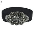 thumbnail image 5 of Eosunjian Women Colorful Rhinestone Flower Waist Belt Elastic Wide Waistband Dress Decor Green, 5 of 12