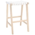 thumbnail image 6 of SAFAVIEH Abreu Rectangle Barstool, White/Light Natural (18.5 in. W x 20 in. D x 30 in. H), 6 of 10