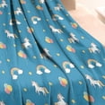thumbnail image 3 of Blue Cartoon Unicorn Rainbow Cloud Star Balloon Blanket,Comfortable Soft Flannel Throw Blanket,All Season,Warm Lightweight Blankets for Sofa Bed Couch Living Room Chair,30"x40", 3 of 4