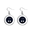 thumbnail image 1 of Doubled-dequaver Music Notes Ear Dangle Silver Drop Earring Jewelry Woman, 1 of 3