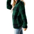 thumbnail image 2 of Haute Edition Women's 1/4 Zip Buffalo Plaid Sherpa Sweatshirt, 2 of 3
