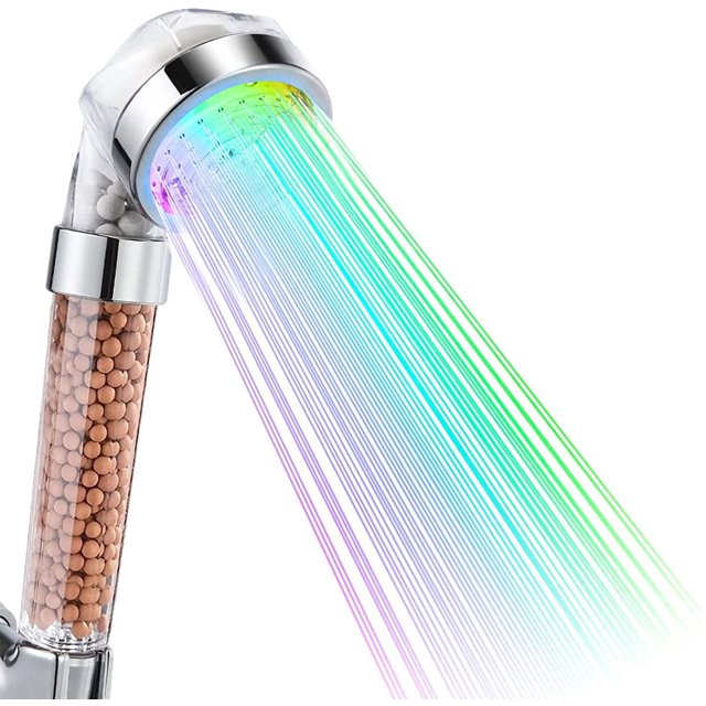 Cabezal de ducha LED, ducha de baño Ducha de mano 7 colores Ducha de mano LED Cabezal de ducha de alta presión JFHHH pequeña