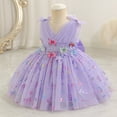 thumbnail image 6 of OBEEII Dresses for Baby Girls Sequin Tulle Tutu Dress Princess Cake Smash Outfits 3D Butterflies Bowknot Tulle Ruffle Dress for 12M-5T, 6 of 8