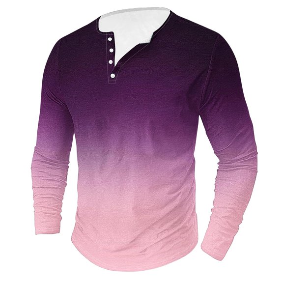 zbxnLI Men's Graphic Tee Shirts Long Sleeve Button T-Shirts Mens Big and Tall Casual Lightweight Shirts
