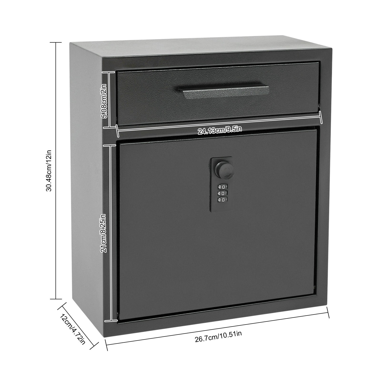 Mailbox, Wall-mounted Mailbox, Mailbox With Combination Lock for Residential Areas, Residential Buildings, Apartments, Commercial Residences (10.51*4.72*12in)