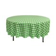 thumbnail image 1 of LA Linen TCcheck90R-LimeK84 Nappe en Polyester à Carreaux Vichy, Blanc & Lime - 90 Po. Rond, 1 of 4
