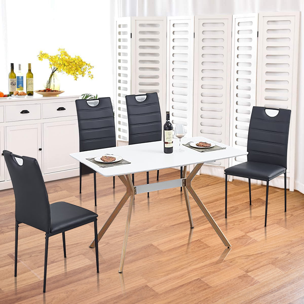 Set of 4 Contemporary Design Solid Oak Dining Chairs Kitchen Lounge room chairs 