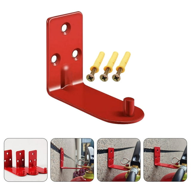 HEALEEP 4Pcs Heavy Duty Fire Extinguisher Bracket Metal L-Shaped Wall Mount for Emergency Situations