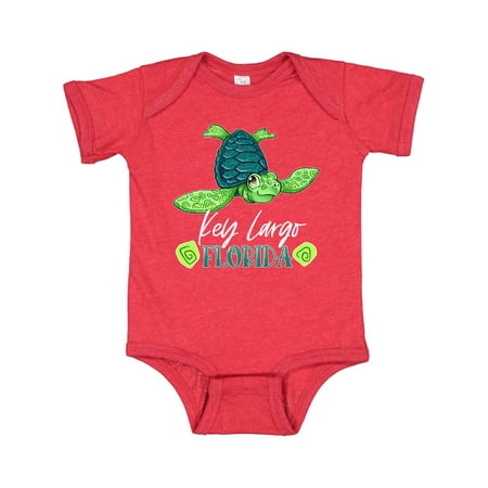 

Inktastic Key Largo Florida Happy Sea Turtle Gift Baby Boy or Baby Girl Bodysuit