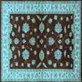 thumbnail image 1 of Ahgly Company Indoor Square Oriental Light Blue Industrial Area Rugs, 3' Square, 1 of 4