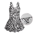 thumbnail image 5 of Xoenoiee Zebra Stripe Print One Piece Swimsuit for Girl Soft Bathing Suit Casual Sleeveless Swim Dress Crewneck Swimwear for Summer Beach Vacation, Size 3-4 Years, 5 of 7