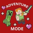 thumbnail image 2 of Boy's Minecraft Adventure Mode Alex and Creeper  Graphic Tee Red Small, 2 of 4