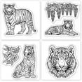 thumbnail image 6 of 4Pcs Tiger Animal Clear Stamps for DIY Scrapbooking Mini Silicone Clear Stamp Seals 2.2x2.2inch Transparent Stamps, 6 of 8