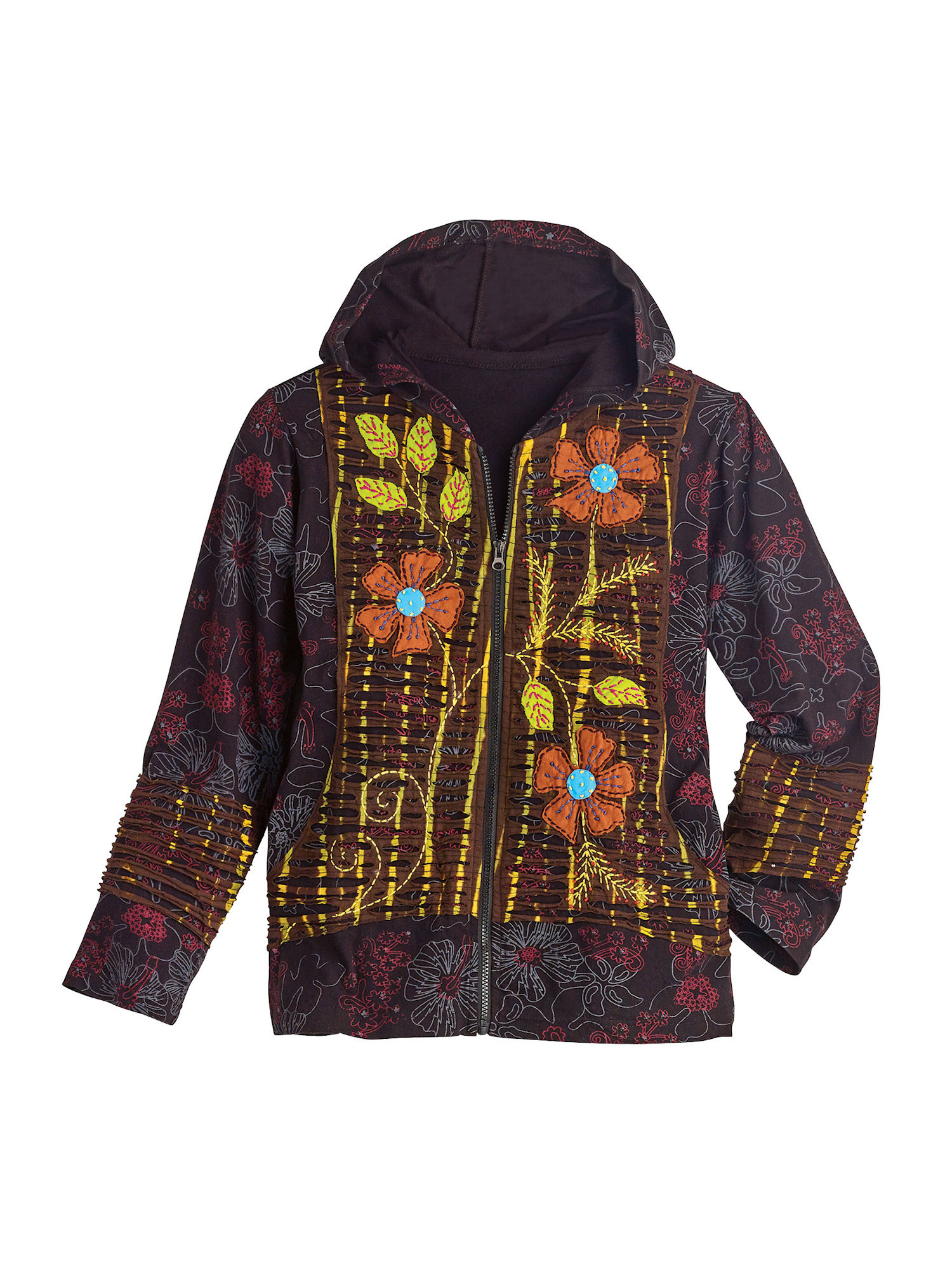 floral embroidered hoodies