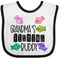 thumbnail image 3 of Inktastic Grandma's Fishing Buddy with Colorful Fish Boys or Girls Baby Bib, 3 of 4