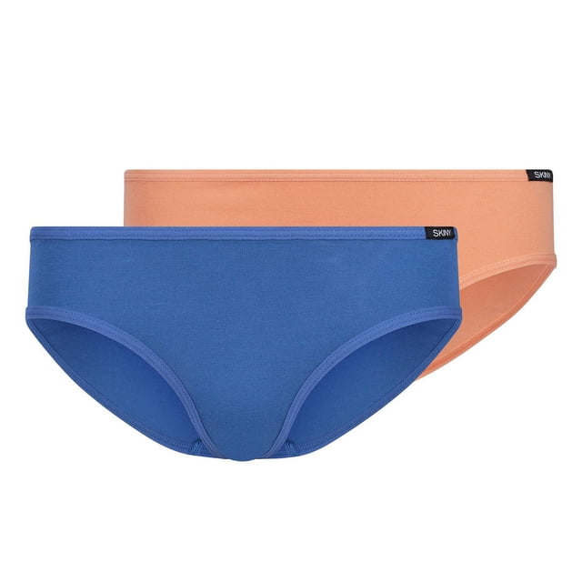 SKINY Calzoncillos para chicas, paquete de 2 - Calzoncillos Rio, calzoncillos bikini, bragas, algodón stretch Azul/naranja 152 (10-11 años)