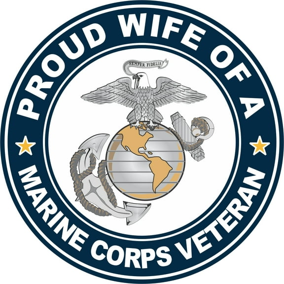 3.8 Inch U.S. Marine Corps Veteran Proud Wife Decal