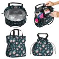 thumbnail image 2 of Pioneer Flower Floral Print Pattern Drawstring Lunch Bag Women - Drawstring Lunch Bag Insulated for Work Office - Stain-Resistant Large Lunchbags for Women with Multi-Pockets, 2 of 6