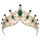 thumbnail image 1 of Mujeres Faux Crystal Queen Crowns Tiara, Princess Rhinestone Headband, Bride Wedding Birthday Party Cosplay Accesorios para el cabello, Gold Tone Green, 1 of 1