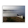 thumbnail image 5 of Stupell Industries Lone Canoe Tranquil Foggy Lake Beach Weather Photograph White Framed Art Print Wall Art, Design by Daphne Polselli, 5 of 5