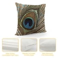thumbnail image 4 of Patifu Peacock Feather Graphic Decorative Cushion Throw Pillow Cover for Home, Square Pillow Covers 1PC, Durable Material, Multipurpose Use, Exquisite Craft, Clean and Care 24x24in, 4 of 5
