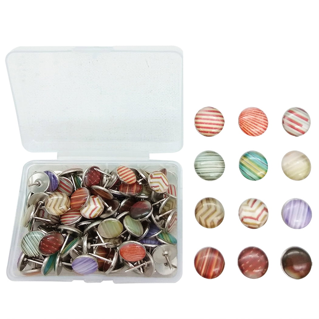 102PCS Push Pin Creative Professional Metal DIY Map Tack Thumb Tack