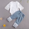 thumbnail image 6 of IZhansean Infant Toddler Baby Girl Summer Clothes Set Romper Bodysuit Denim Pants Outfits, 6 of 9
