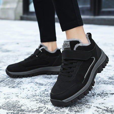 

ZMHEGW Boots For Women Couple Models Winter Plus Size Velvet Warm Middle Aged And Elderly Light Comtable Non Slip Outdoor Walking Snow Boots Shoes