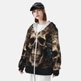 thumbnail image 3 of Balery Metal Style Horned Skull Sudadera ligera de manga larga con capucha y protección solar UPF 50+ para hombre y mujer, ideal para pesca y running-X-Large, 3 of 7