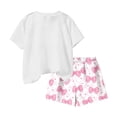 thumbnail image 5 of BFHHYA Girls Fashion Print Outfits 2PCS Round Neck Short Sleeve Top Elastic Waisted Shorts Tween Casual Loose Sets 3-15 Years, 5 of 5